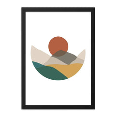 Minimalist Landscape Wall Art, Abstract Mountain Sunset Print, Modern Geometric Home Decor, Printable Wall Decor - Tawshia