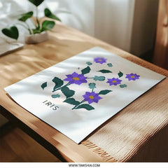 Iris Photographic Print, Floral Art Print, Flower Photography, Botanical Wall Art, Purple Flowers, Home Decor, Nature Inspired Art - Tawshia