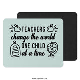 Teachers Change The World Mouse Pad, Gift for Teacher, Teacher Appreciation, Teacher Quote, Student Teacher, Teaching Mousepad - Tawshia
