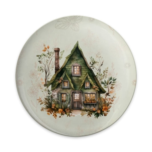 Cottagecore Pinback Button, Whimsical Home Art Badge, Fairy Tale House Button, Garden House Pin, Cute House Button, Unique Pinback Button - Tawshia