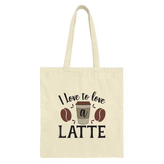 I Love To Love A Latte Tote Bag, Coffee Lover Gift, Cute Coffee Design Tote, Everyday Bag, Coffee Addict, Casual Tote - Tawshia
