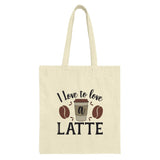 I Love To Love A Latte Tote Bag, Coffee Lover Gift, Cute Coffee Design Tote, Everyday Bag, Coffee Addict, Casual Tote - Tawshia