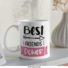 Best Friends Power Mug, Cute Friendship Gift, Bestie Gift Idea, Funny Coffee Mug, Sister Mug, BFF Present, Friends Forever Mug, Mug - Tawshia
