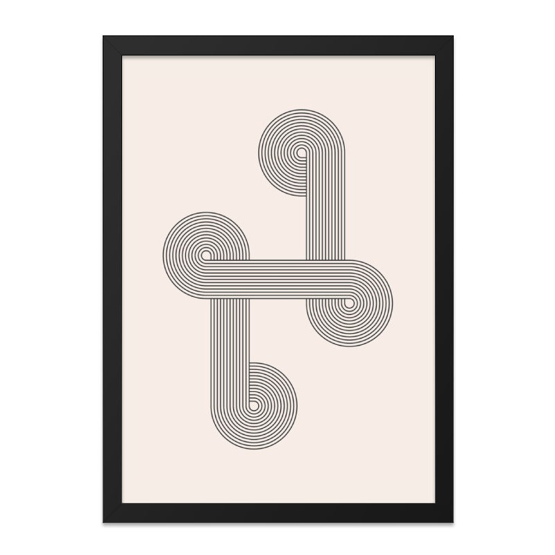 Retro Curves Wall Art, 70s Geometric Print, Modern Minimalist Art, Abstract Line Art, Unique Wall Decor, Home Office Art, Wall Hanging - Tawshia