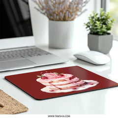 Rose Cake Mouse Pad, Cute Dessert Art, Pink Icing, Delicious Treat Design, Baking Lover Gift, Office Decor, Computer Accessory - Tawshia