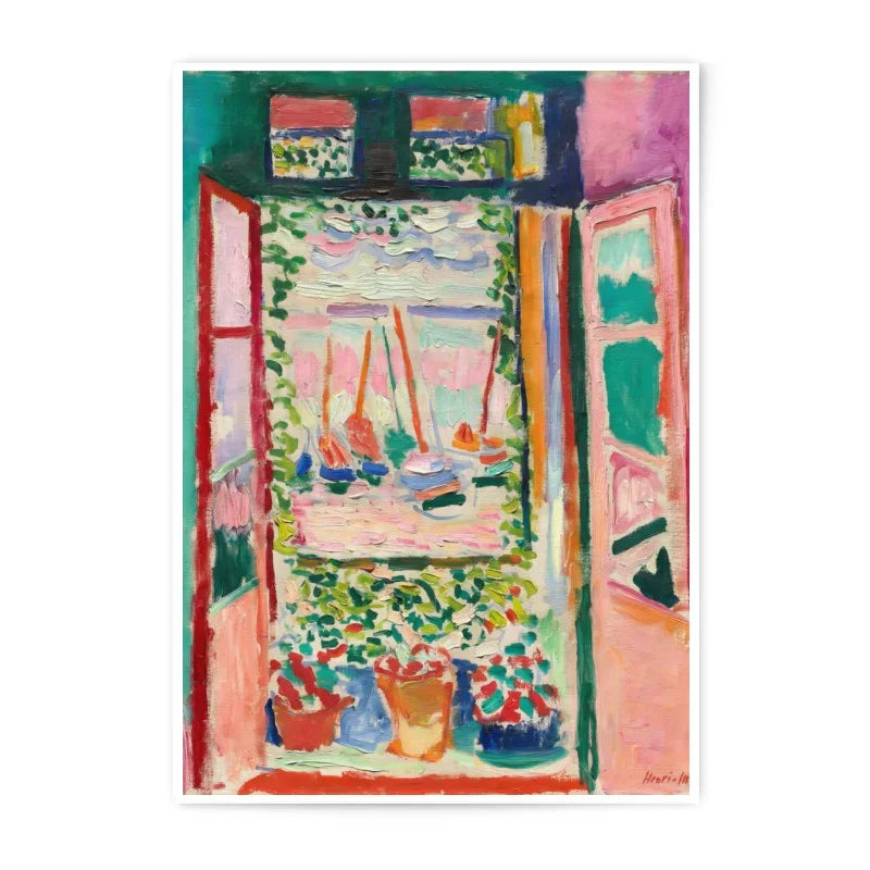 Open Window Photographic Print, Matisse Inspired Art, Boat Painting, Impressionist Art, Colorful Wall Art, Home Decor, Unique Gift - Tawshia