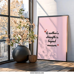 Mother's Strength Wall Art, Mother's Day Gift, Home Decor, Inspirational Quote, Love Wall Art, Unique Wall Decor, Gift for Mom - Tawshia
