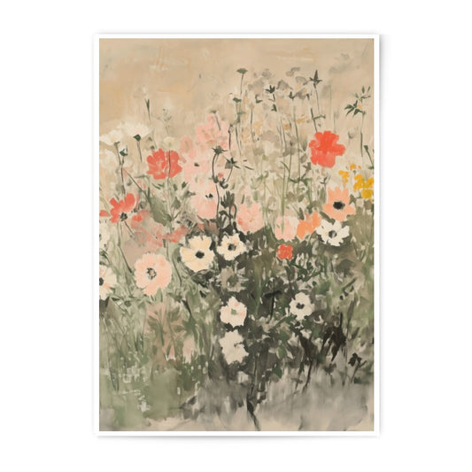 Floral Photographic Print, Flower Field Art, Botanical Wall Decor, Home Decor Print, Flower Photography Print, Pastel Color Art Print - Tawshia