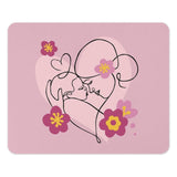 Mother and Child Mouse Pad, Pink Floral Art Mousepad, Minimalist Line Art, New Mom Gift, Baby Shower Present, Office Decor, Cute Mousepad - Tawshia