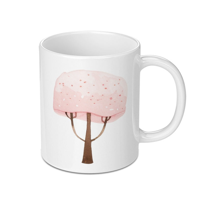 Pink Cherry Tree Mug, Quote Mug, Positive Feedback Mug, Inspiration Coffee Cup, Motivational Tea Mug, Gift for Her, Inspirational Mug - Tawshia