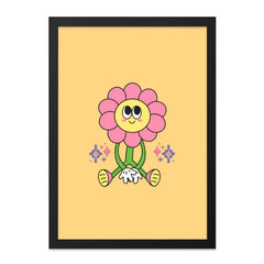 Groovy Flower Wall Art, Retro Cartoon Art Print, Cute Flower Power Decor, Y2K Aesthetic Room Decor, Funky Trendy Wall Decor - Tawshia