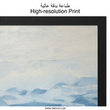 Winter Landscape Wall Art, Snowy Mountain Scene, Frozen River Painting, Scandinavian Inspired Artwork, Home Decor Print - Tawshia