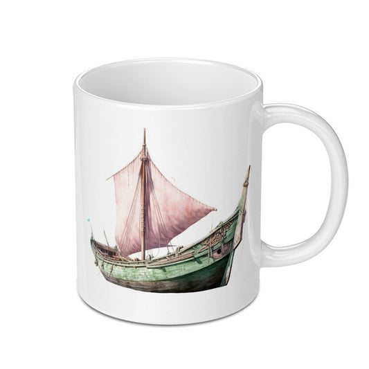 Vintage Sailing Ship Mug, Antique Boat Illustration Coffee Cup, Nautical Gift for Sailors, Ocean Lover's Mug, Retro Vessel Art Mug - Tawshia