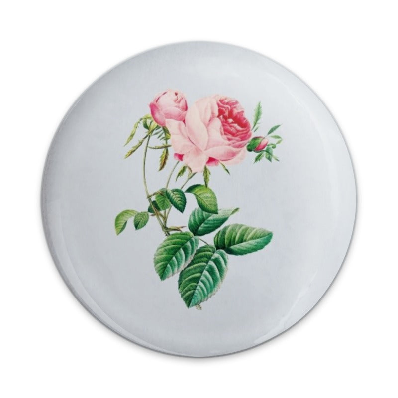 Pink Rose Pinback Button, Floral Badge, Botanical Button, Vintage Style Button, Garden Lover Gift, Unique Lapel Pin, Cute Trendy Button - Tawshia