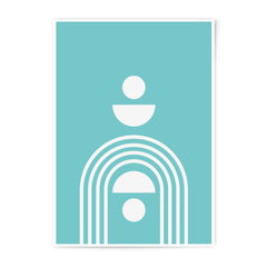 Minimalist Photographic Print, Abstract Geometric Wall Art, Modern Boho Decor, Teal White Art Print, Home Office Decor, Simple Art Print - Tawshia