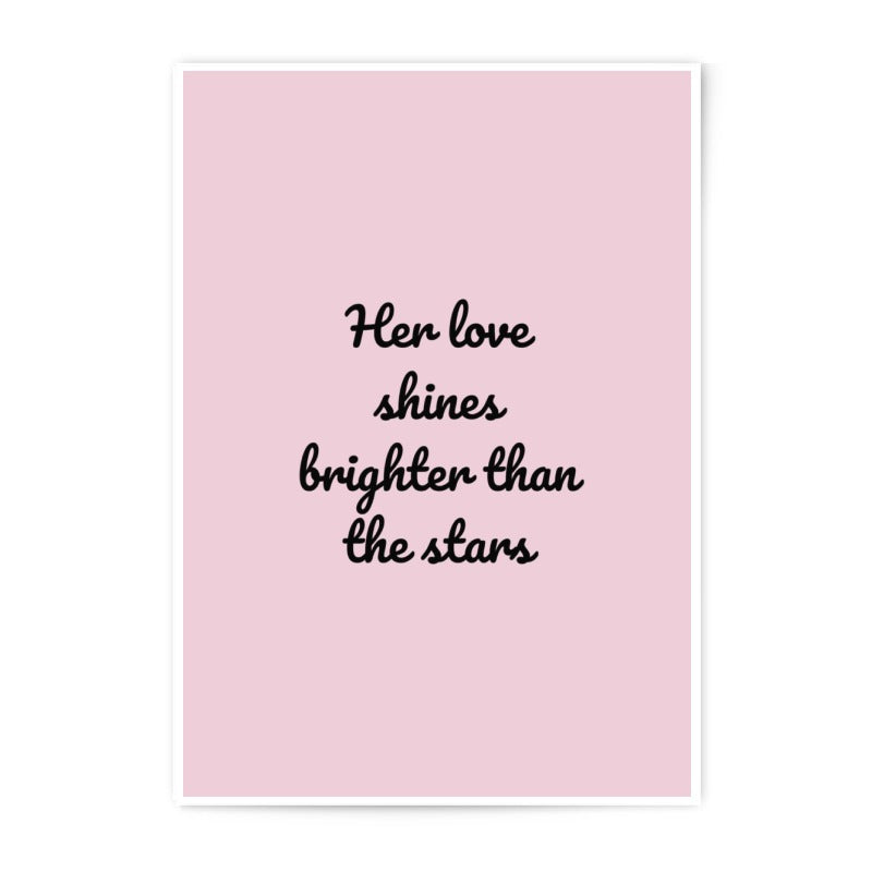 Love Photographic Prints, Her Love Shines Brighter, Inspirational Art, Motivational Wall Decor, Pink Printable Art, Home Decor, Gift - Tawshia