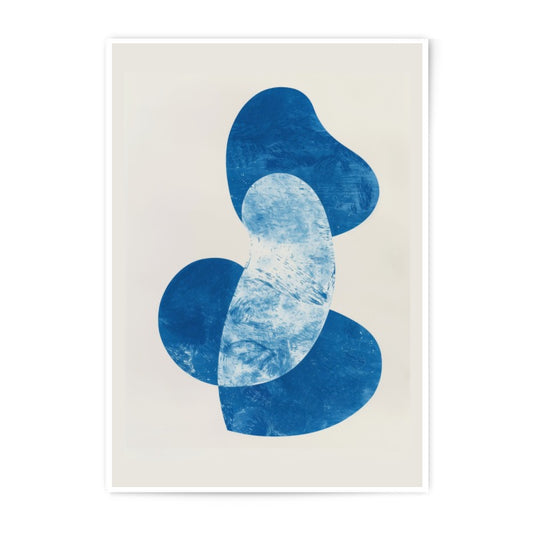 Indigo Abstract Photographic Print, Geometric Art, Modern Wall Decor, Unique Shapes, Blue Art Print, Home Decor - Tawshia