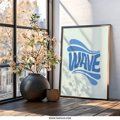 Wave Wall Art, Blue Wave Print, Surf Art, Beach House Decor, Ocean Wave Art, Coastal Wall Decor, Modern Art Print - Tawshia