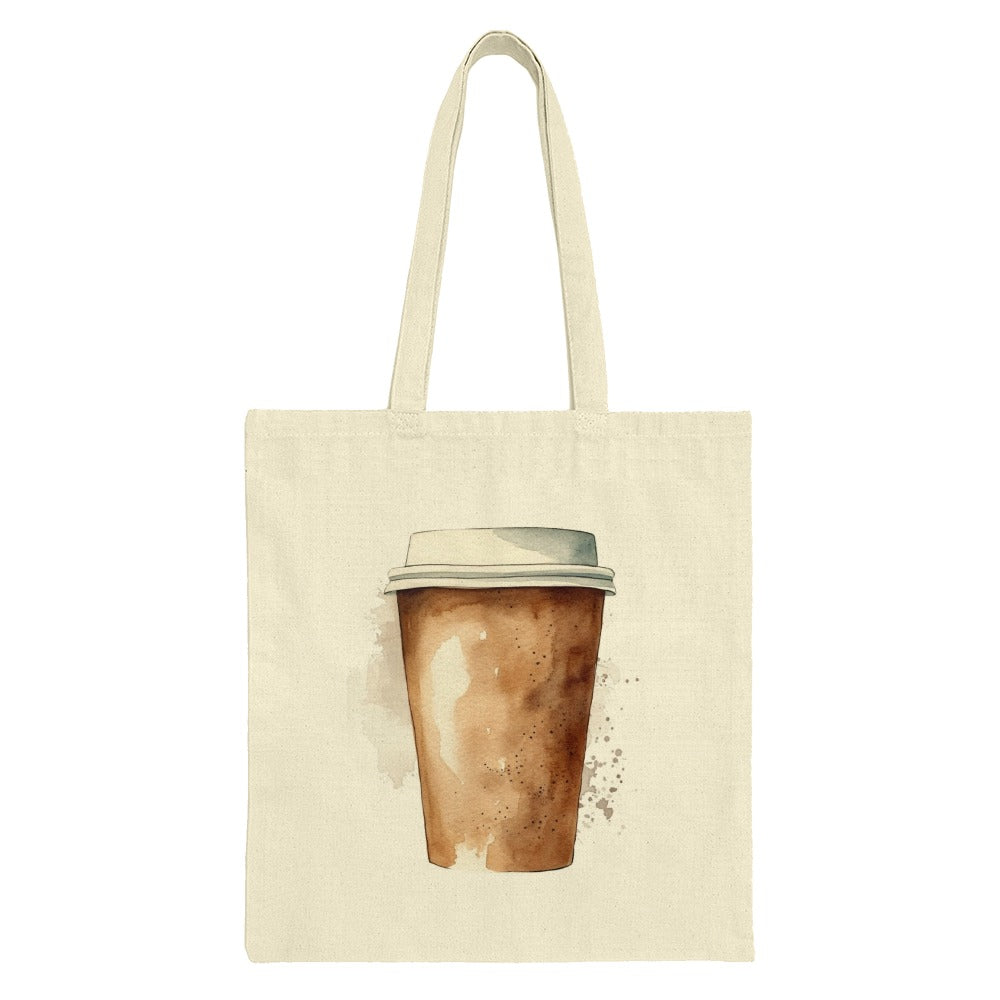 Watercolor Coffee Tote Bag, Coffee Lover Gift, Aesthetic Tote Bag, Coffee Cup Design, Everyday Tote Bag, Reusable Grocery Bag - Tawshia
