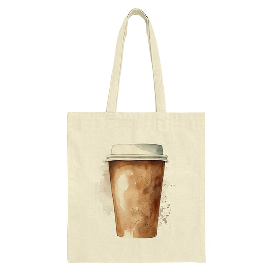 Watercolor Coffee Tote Bag, Coffee Lover Gift, Aesthetic Tote Bag, Coffee Cup Design, Everyday Tote Bag, Reusable Grocery Bag - Tawshia