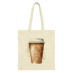 Watercolor Coffee Tote Bag, Coffee Lover Gift, Aesthetic Tote Bag, Coffee Cup Design, Everyday Tote Bag, Reusable Grocery Bag - Tawshia