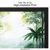 Tropical Forest Wall Art, Jungle Landscape Print, Lush Greenery Decor, Nature Painting Artwork, Exotic Scenery Poster - Tawshia
