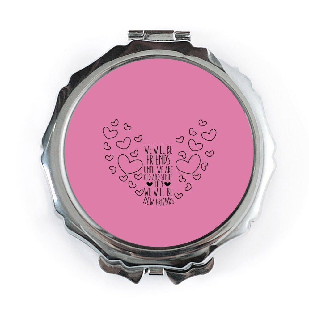 Best Friends Pocket Mirror, Senile Friends Quote Gift, New Friends Mirror, Friends Forever Compact Mirror, Friendship Saying Present - Tawshia
