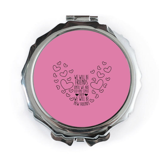 Best Friends Pocket Mirror, Senile Friends Quote Gift, New Friends Mirror, Friends Forever Compact Mirror, Friendship Saying Present - Tawshia