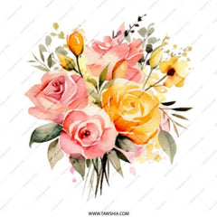 Floral Mug, Watercolor Roses, Flower Mug, Gift for Her, Cute Coffee Mug, Tea Mug, Aesthetic Mug, Floral Lover Gift, Pink Yellow Rose Mug - Tawshia