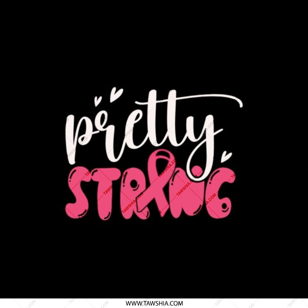 Pretty Strong Pocket Mirror, Breast Cancer Awareness, Gift for Her, Inspirational Mirror, Pink Ribbon, Support Gift, On The Go Mirror - Tawshia