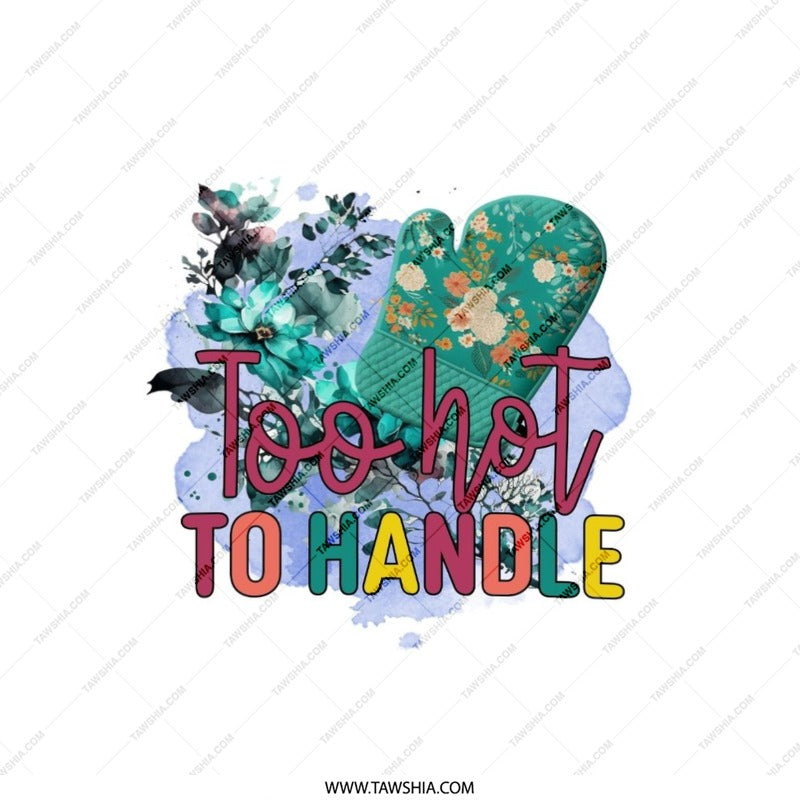 Too Hot To Handle Pillow, Floral Oven Mitt Throw Pillow, Kitchen Decor Pillow, Cute Home Decor, Decorative Pillows, Unique Pillow Gift Idea - Tawshia