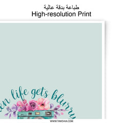 Camera Floral Photographic Prints, Adjust Your Focus Wall Art, Inspirational Quote Print, Photography Lover Decor, Pastel Aesthetic - Tawshia