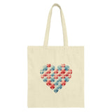 Hearts Pattern Tote Bag, Valentine's Day Gift, Romantic Tote, Love Design, Stylish Everyday Bag, Unique Heart Graphic, Trendy, Gift for Her - Tawshia