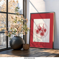 Figs Wall Art, Botanical Illustration, Fruit Print, Kitchen Decor, Modern Wall Decor, Home Decor, Dining Room Art - Tawshia