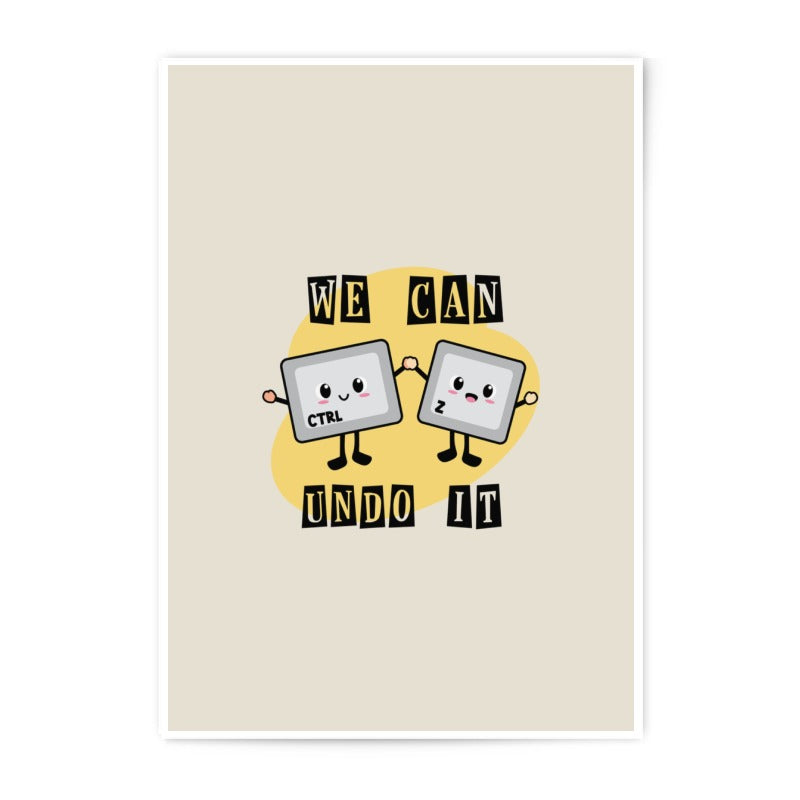 We Can Undo It Photographic Prints, Cute Keyboard Art, Funny Computer Prints, Programmer Gift, Tech Humor Wall Decor - Tawshia