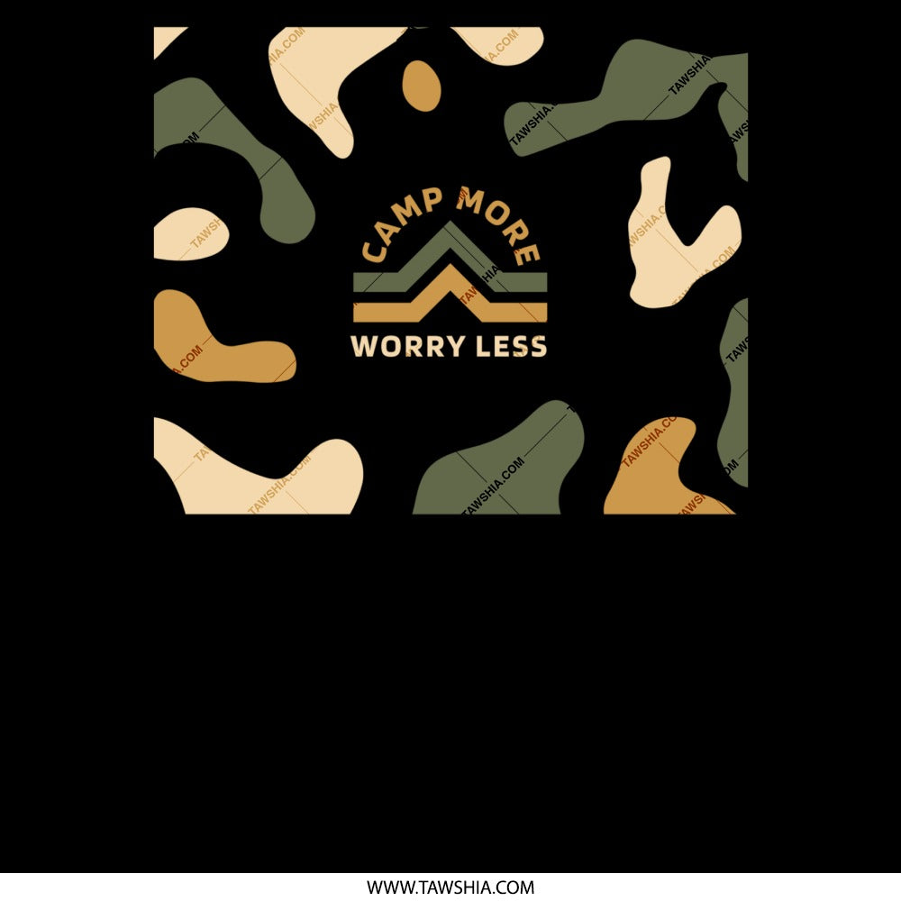 Camp More Worry Less Camo Pattern Product