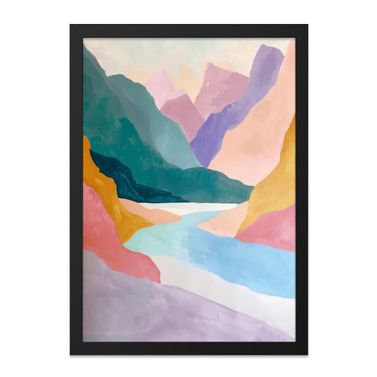 Abstract Mountain Wall Art, Pastel Landscape Print, Colorful Mountain Painting, Modern Home Decor, Nature Wall Art - Tawshia