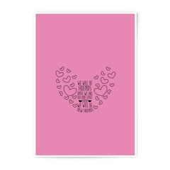 Friends Forever Photographic Prints, Heart Art, Friendship Wall Decor, Unique Gift, New Friends Illustration, Pink Room Decor - Tawshia