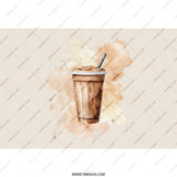 Iced Coffee Tumbler, Watercolor Frappe Cup, Aesthetic Beverage Tumbler, Cold Drink Lover Gift, Coffee Lover Tumbler, Stylish Coffee Tumbler - Tawshia