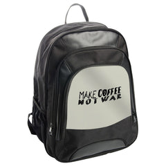 Make Coffee Not War Backpack, Slogan Backpack, Unique Backpack, Statement Backpack, Gift for Peace Lover, Coffee Lover Backpack - Tawshia