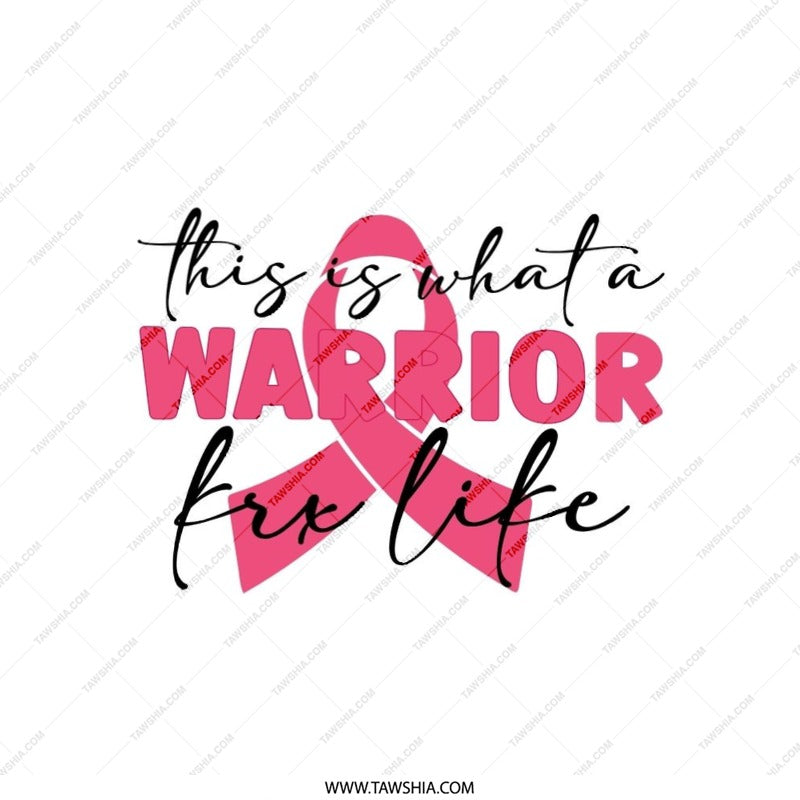 Warrior for Life Ribbon Pillow, Pink Ribbon Awareness Pillow, Cancer Awareness Decorative Pillow, Fight Like a Warrior Pillow Gift - Tawshia