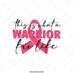 Warrior for Life Ribbon Pillow, Pink Ribbon Awareness Pillow, Cancer Awareness Decorative Pillow, Fight Like a Warrior Pillow Gift - Tawshia