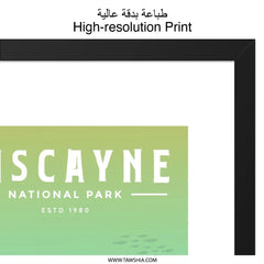 Biscayne National Park Wall Art, Minimalist Travel Poster, Florida Decor, Sea Turtle Print, Coastal Home Decor, Adventure Wall Art - Tawshia