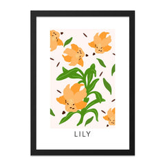 Lily Flower Wall Art, Floral Botanical Print, Modern Minimalist Home Decor, Orange Lily Illustration, Trendy Floral Art, Flower Drawing - Tawshia