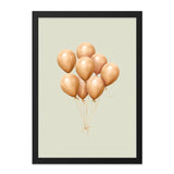Gold Balloons Wall Art, Celebration Print, Party Decor, Elegant Balloons Art, Nursery Wall Decor, Festive Artwork, Golden Balloons Design - Tawshia