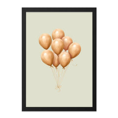 Gold Balloons Wall Art, Celebration Print, Party Decor, Elegant Balloons Art, Nursery Wall Decor, Festive Artwork, Golden Balloons Design - Tawshia