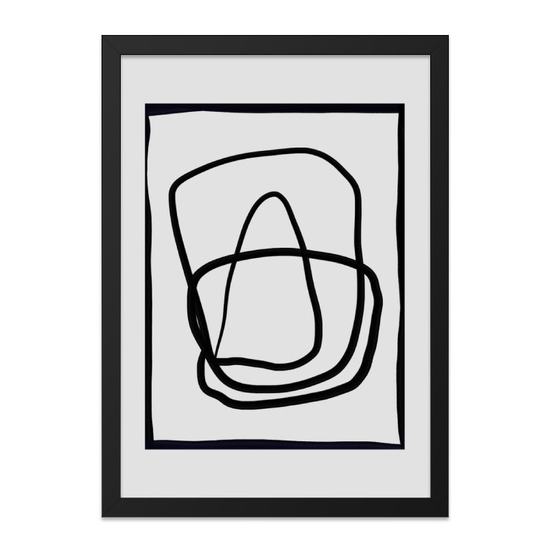 Minimalist Line Art Wall Art, Abstract Shapes Print, Modern Home Decor, Contemporary Art Print, Black and White Wall Decor - Tawshia