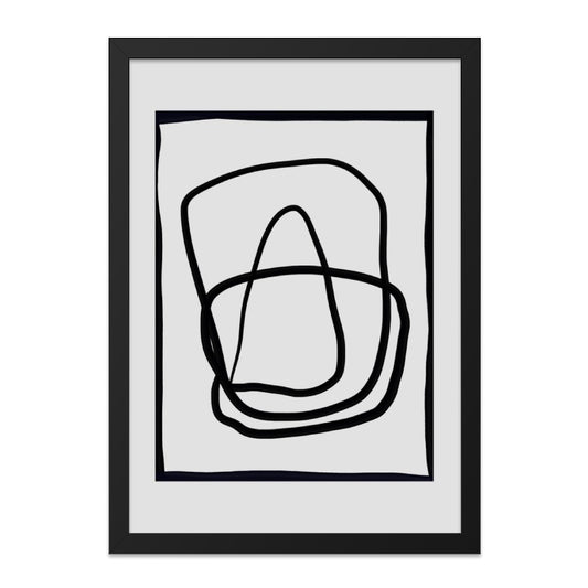 Minimalist Line Art Wall Art, Abstract Shapes Print, Modern Home Decor, Contemporary Art Print, Black and White Wall Decor - Tawshia