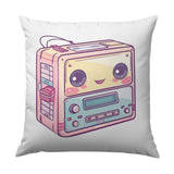 Cute Kawaii Tape Player Pillow, Retro Aesthetic Throw Pillow, Anime Style Room Decor, Funky Accent Pillow, 80s Cassette Player Pillow - Tawshia