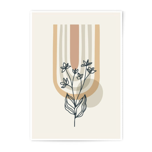 Floral Photographic Print, Minimalist Wall Art, Boho Flower Print, Botanical Line Art, Modern Home Decor, Neutral Colors, Aesthetic Print - Tawshia